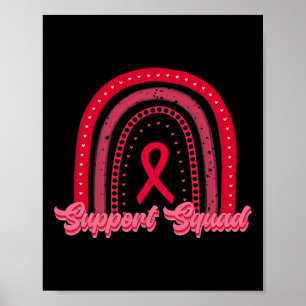 Röd stödtropp regnbåge Blodcancer medvetenhet W Poster