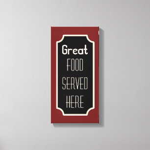 Röd stor matskylt canvas