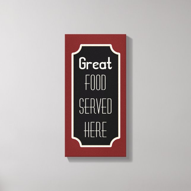 Röd stor matskylt canvas (Framsida)