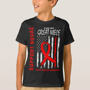 Röd stor systerdotter hjärtsjukdom medvetenhet fla t shirt