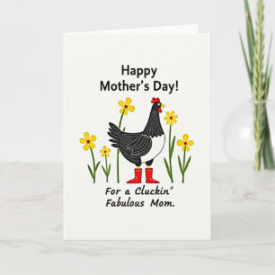 Röd stövel morsdagshönskort kort