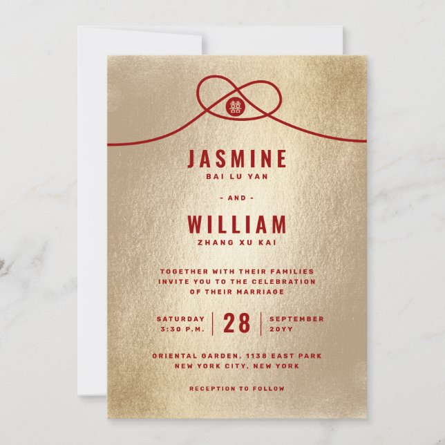 Röd strandpipare Union Dubbel Lycka Kinesiskt Bröl Inbjudningar (Framsida)