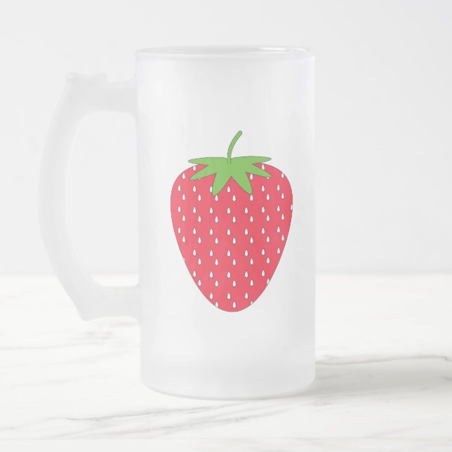 Röd Strawberry. Frostat Ölglas (Vänster)