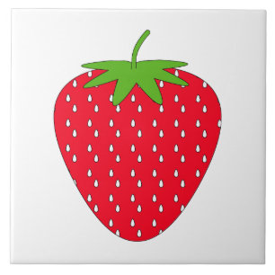 Röd Strawberry. Kakelplatta