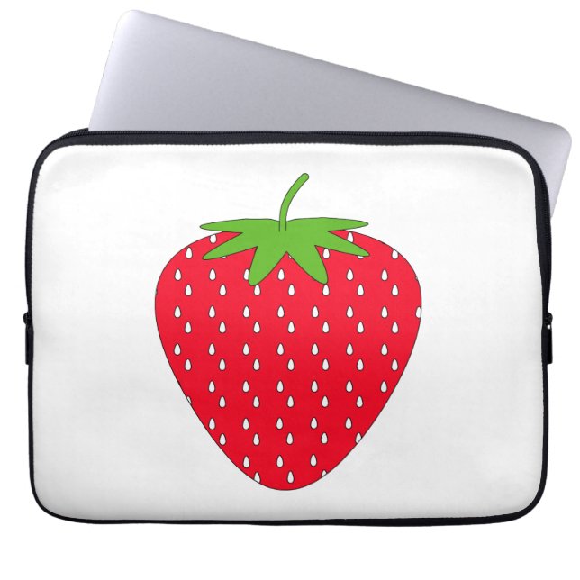 Röd Strawberry. Laptop Sleeve (Framsidan)