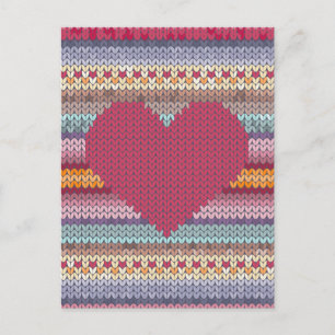 Röd stucken hjärta för valentines day helg vykort