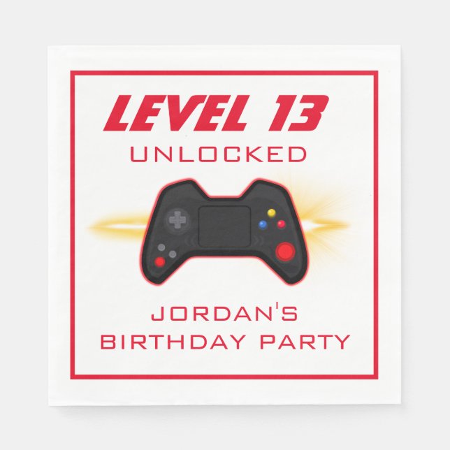 Röd styrenhet för videospel pappersservett (Framsidan)