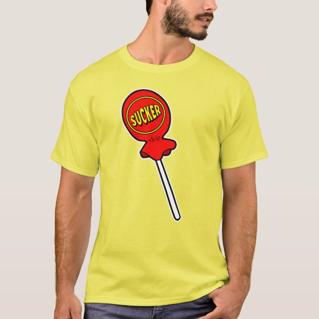 Röd Sucker Screwball Grafik Gul T Shirt (Framsida)