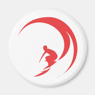 Röd surfare magnet