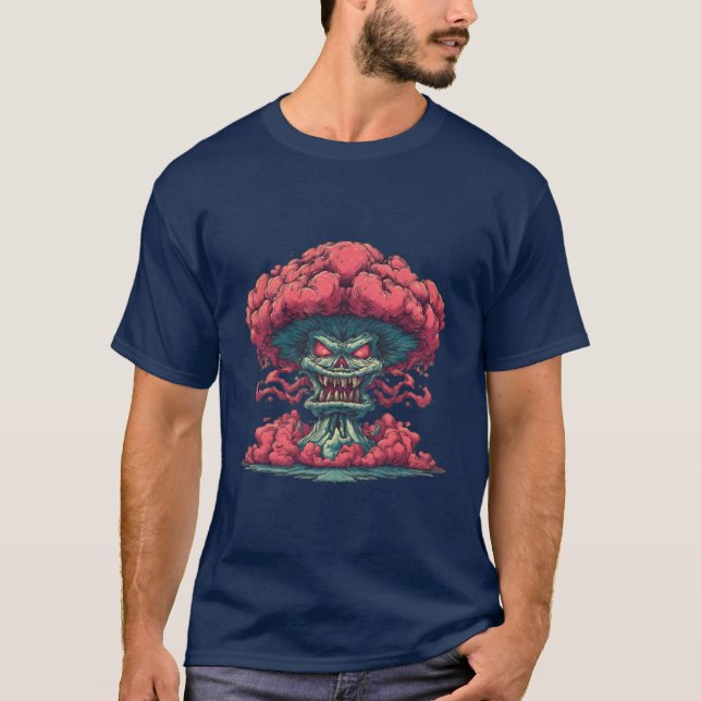 Röd Svampmoln Monster T-Shirt (Framsida)