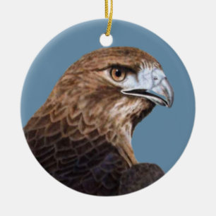 Röd-svan Hawk-ornament Julgransprydnad Keramik