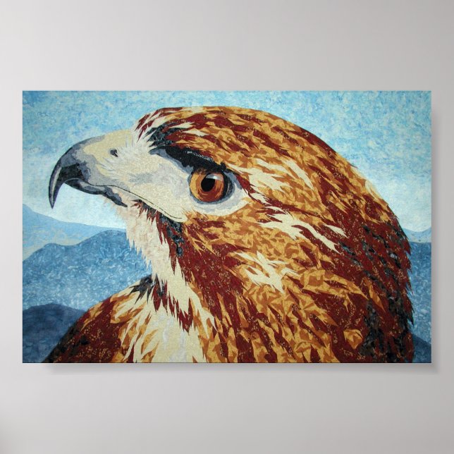 Röd-svan Hawk-Textilier Poster (Framsidan)