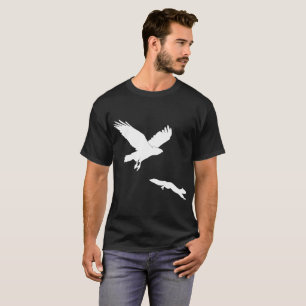 Röd svan på ekorsilouette t shirt