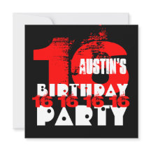 RÖD SVART 16-årsfest 16 år gammal V08