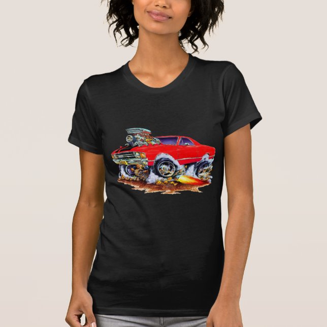 Röd-Svart 4x4 för El Camino gigantisk lastbil Tee Shirt (Framsida)