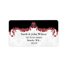 röd svart adressetikett