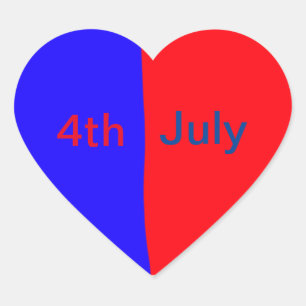 Röd svart amerikansk dag 4 juli lägger du till enk hjärtformat klistermärke