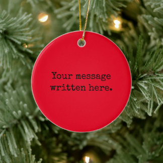 Röd Svart Anpassa Din Text Här Personlig Citat Julgransprydnad Keramik