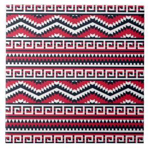 röd svart aztec i rutled mönster kakelplatta