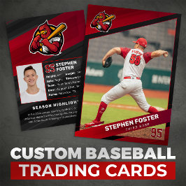 Röd & Svart Basebollkort, Baseboll Trading Card