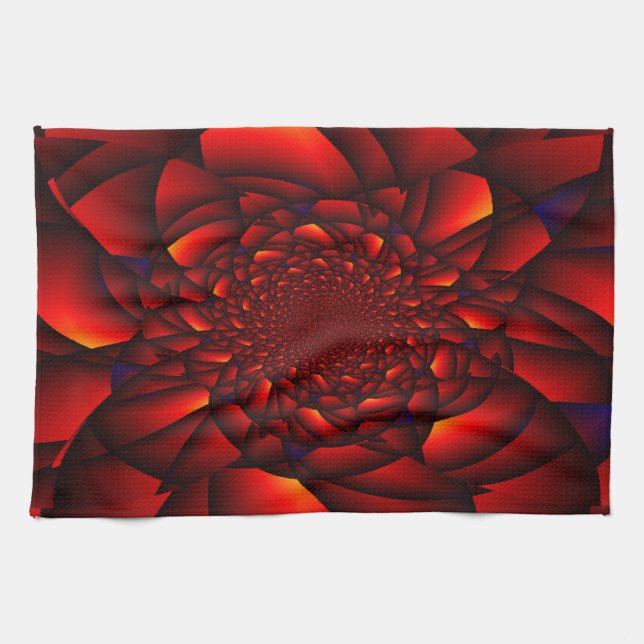 Röd Svart Blå Kronblad Kökshandduk (Horisontell)