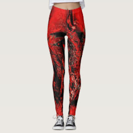Röd Svart Brun Grön abstrakt enkel Färg cool Leggings