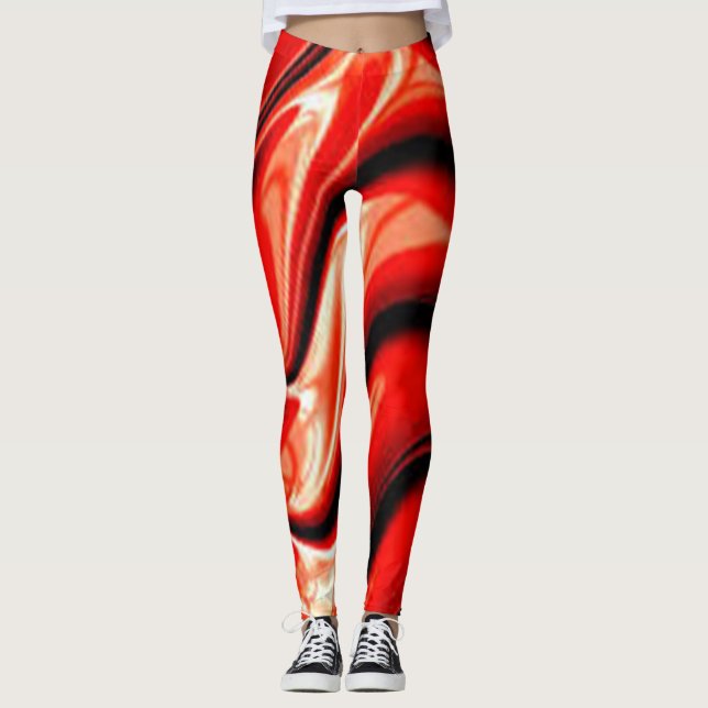 Röd Svart Brun Grön yoga Guld enkel Färg cool Leggings (Framsida)
