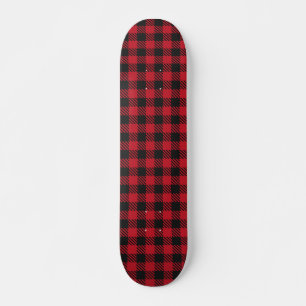 Röd svart Buffalo-kvadrat Play Mönster 1 Mini Skateboard Bräda 18,5 Cm