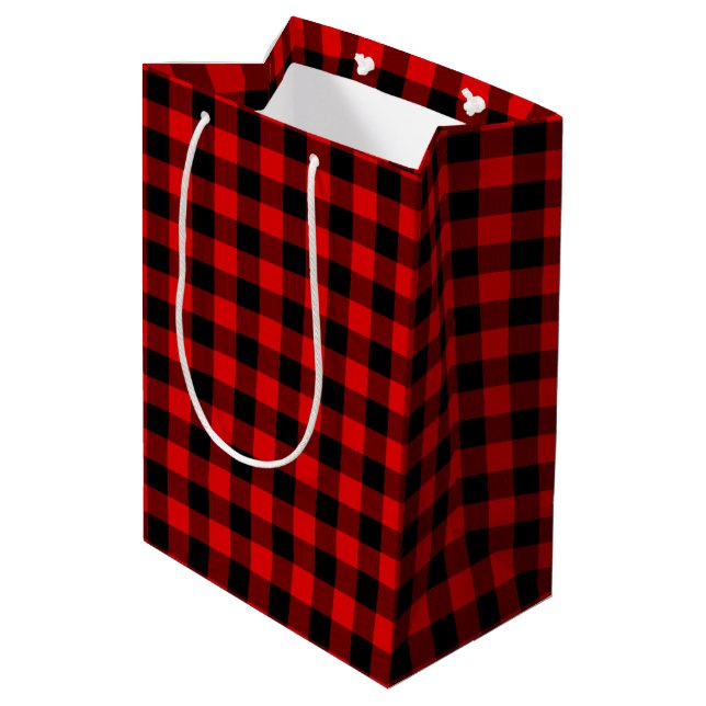 Röd Svart Buffalo Lumberjack Check Jul (Baksidan Vinklad)