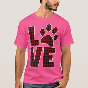 Röd svart buffalo-play-881 vid Hund Pappa Kärlek T Shirt