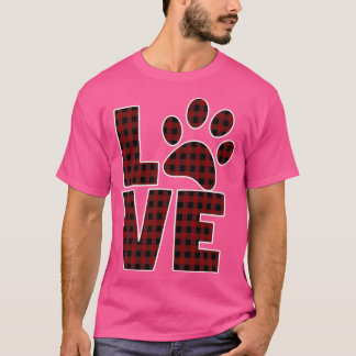 Röd svart buffalo-play-881 vid Hund Pappa Kärlek T Shirt