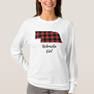 Röd svart buffelplädNebraska flicka T Shirt