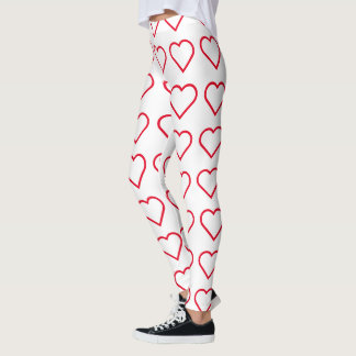 Röd Svart cool Modern Chic hipster collage konstnä Leggings