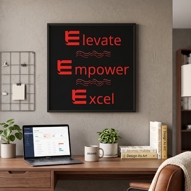 Röd & Svart Elevate Empower Excel Motivationsaffis Poster (Skapare uppladdad)