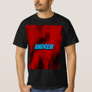 Röd svart flammar det moderna geometriska trendige t shirt