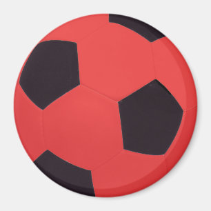 Röd & svart fotbollbollmagnet magnet