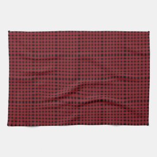 Röd svart Gingham-rutig mönster Kökshandduk