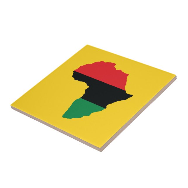 Röd, svart & grön afrikaflagga kakelplatta (Sidan)