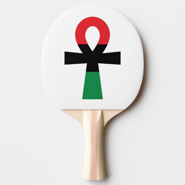 Röd, Svart & Grön Ankh Pingisracket (Framsidan)