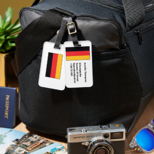 Röd Svart Gul Tyskland Flagga Tysk Anpassad Bagagebricka