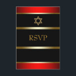 Röd svart guld Bar Mitzvah RSVP OSA Kort<br><div class="desc">Röd svart Bar Mitzvah RSVP.  



 







  


com</div>