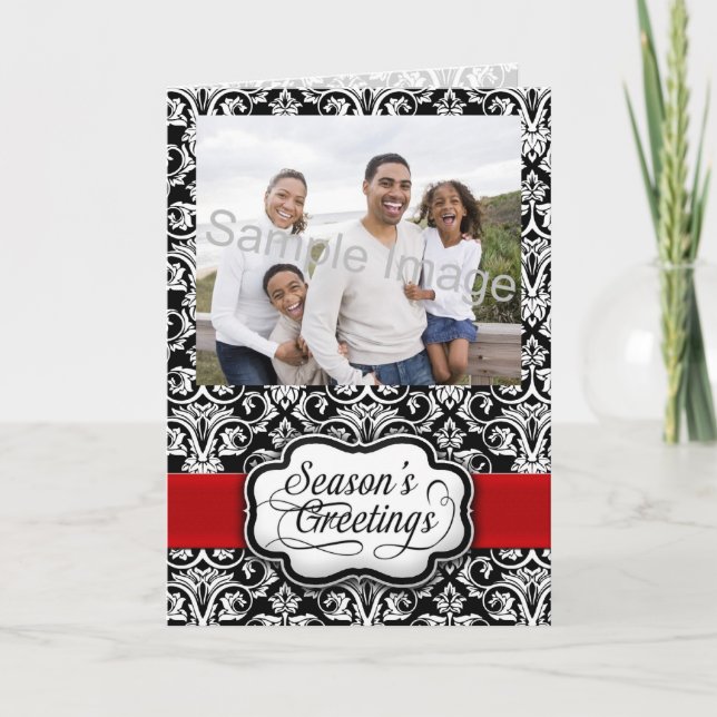 Röd/svart Helgdag Helgkort (Framsida)