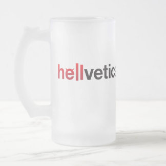 Röd & Svart hellvetica logotyp Frostat Ölglas
