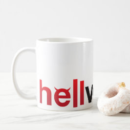 Röd & Svart hellvetica logotyp Kaffemugg
