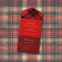 röd svart, keltisk tartan bröllop mönster