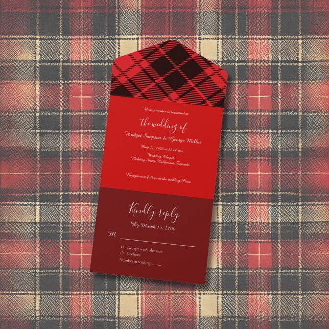 röd svart, keltisk tartan bröllop mönster (Skapare uppladdad)