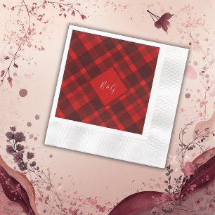 röd svart, keltisk tartan bröllop mönster pappersservett