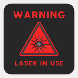 Röd & svart klistermärke för laser-varningssymbol