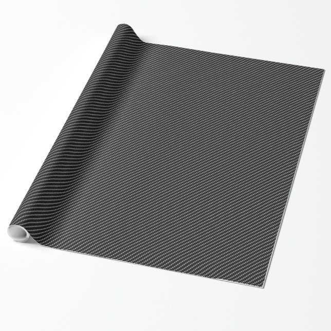 Röd & Svart Kolfiberbas Presentpapper (Utrullad)