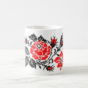 Röd&svart kor-sydd rysk kaffe i Mönster Kaffemugg